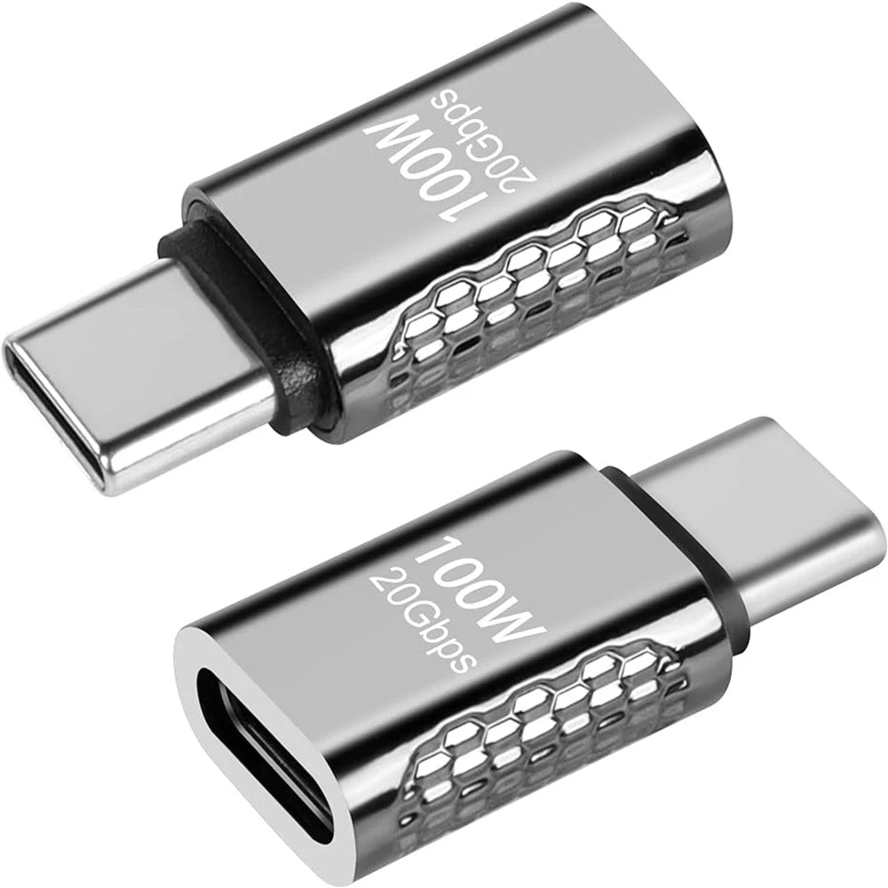 100W 20Gbps USB-C 90° Right Angle Adapter | Charging & Data USB-C Adapter Zpaxo