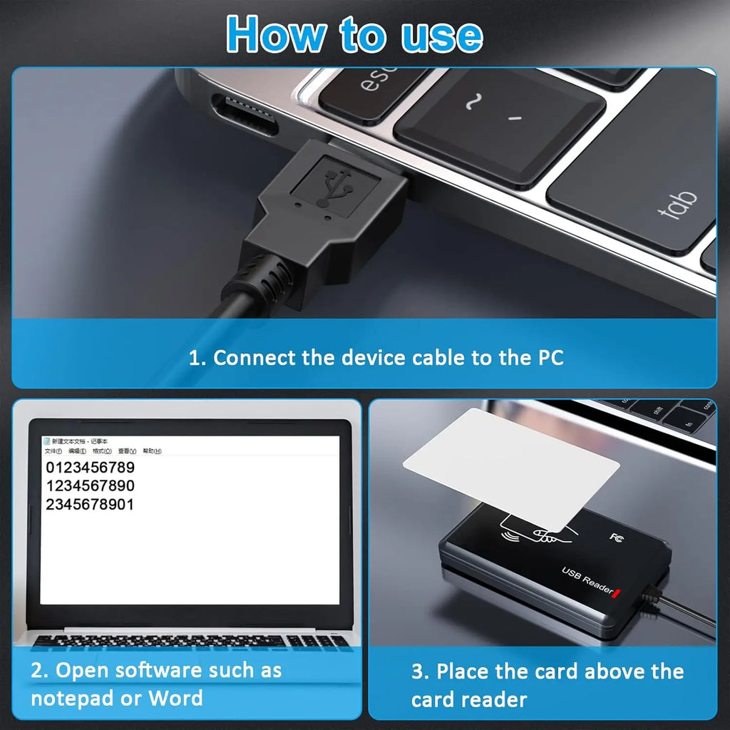Smart RFID Card Reader 125KHz 13 56MHz ID IC Dual Frequency Access Zpaxo
