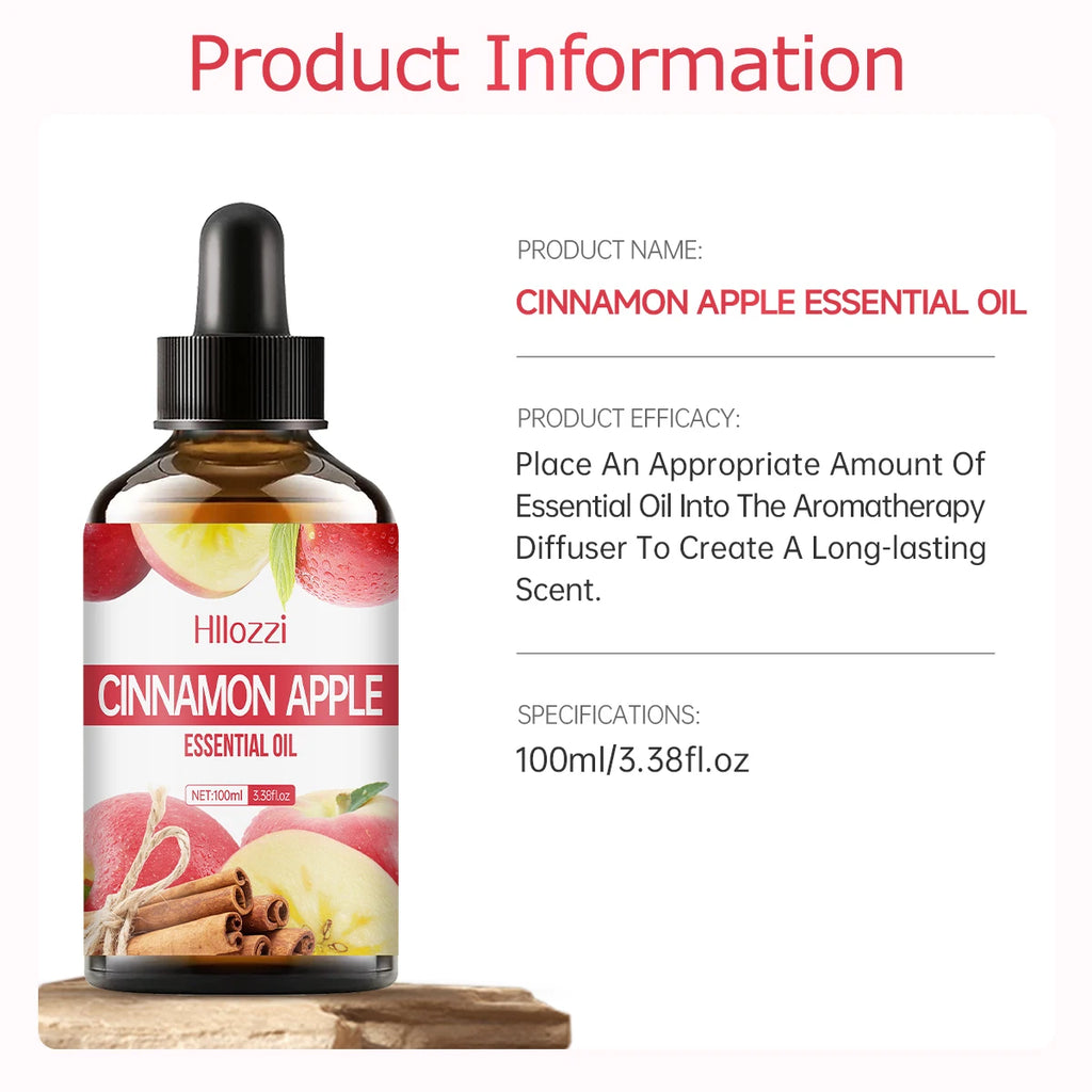 CINNAMON APPLE ESSENTIAL OIL Hydrating Moisturizing Skin Nourishment Zpaxo