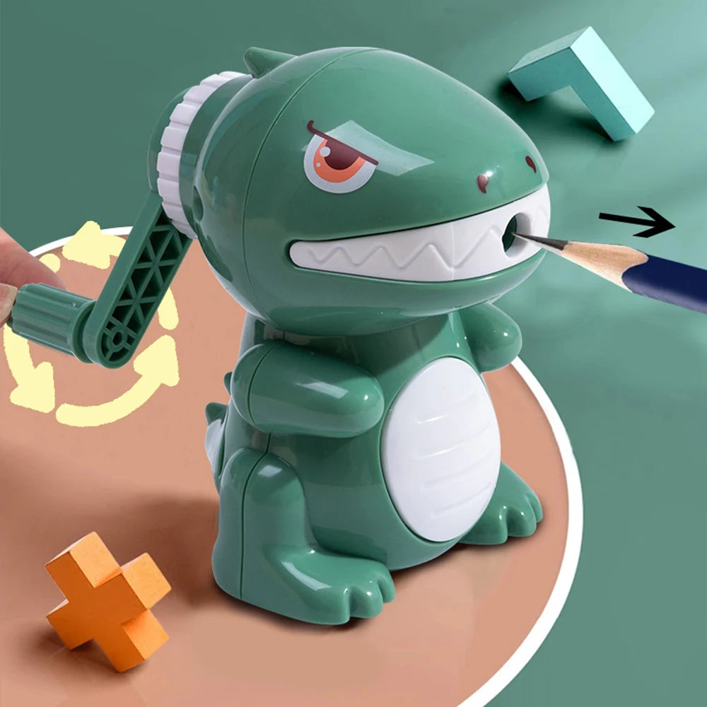 Dinosaur Pencil Sharpener Manual Cartoon Sharpener Fast Sharpening for Student Home Office School Zpaxo