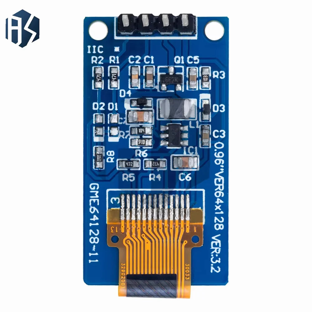 Multi-Size 64×128 OLED Vertical Display Module (0.96/1.3/1.54 Inch) – 4PIN, SH1107/SSD1312/SSD1317 Driven Zpaxo
