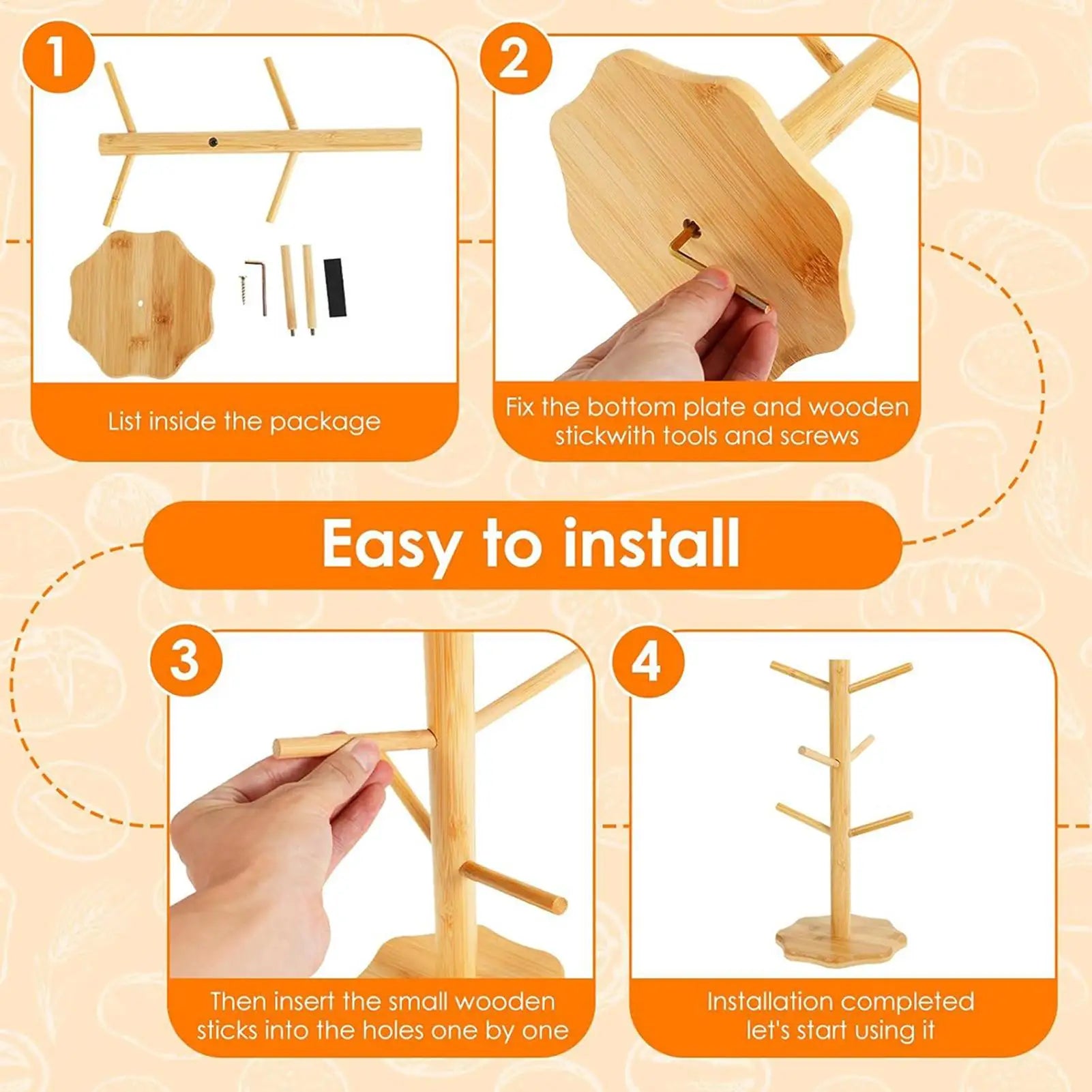 Wooden Pretzel Holder Stand Tree Shape Pretzel Display Holder Desktop Sausage Stand Kitchen Stands for Sausage Decoration Zpaxo