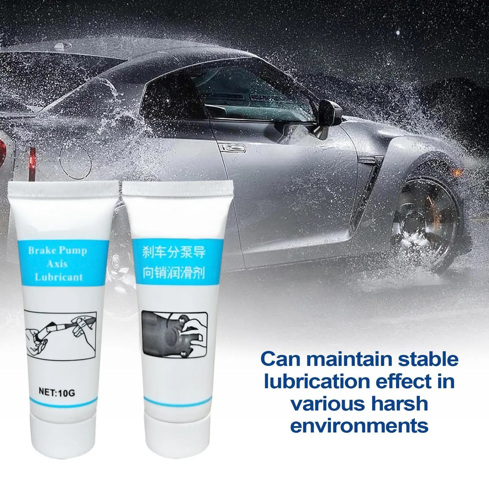 Brake Lubricant Grease Brake System Tube Lubricant Rust Protector Car Care Product 10g Heat Resistant Lubricant for Brake Pump Zpaxo