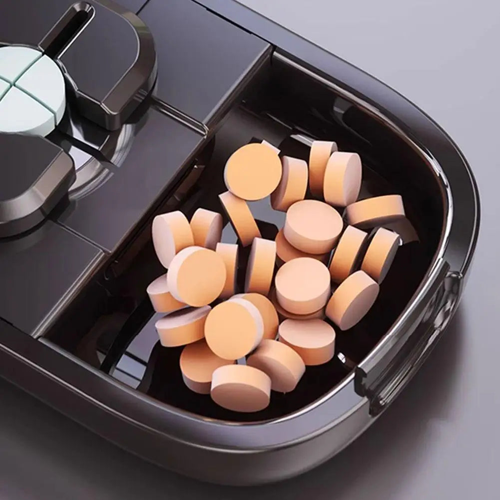 Adjustable Quartering Pill Cutter Storage Box Portable Drug Tablet Medicine Dustproof Divider Organizer Crusher Pill Cutter Zpaxo