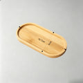 Multi Shapes Bamboo Durable Wear-resistant Wooden Tray Plant Saucer Tray Wood Coffee Tray Japanese Minimalist Style Zpaxo Oval