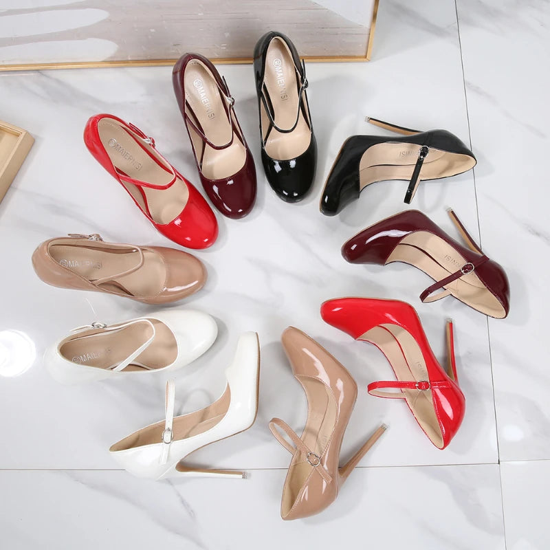 Round-toe Wristband Heels Daily White-collar Drag Catwalk Fashion Zpaxo
