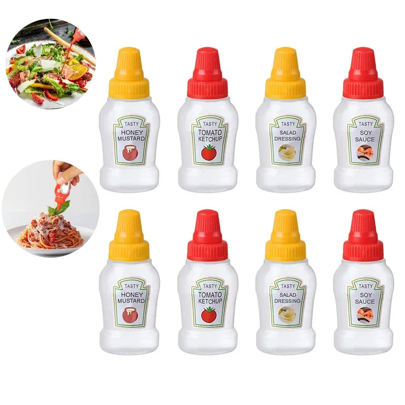 Mini Condiment Bottle Camping Squeeze Bottles Cookware Bbq Ketchup