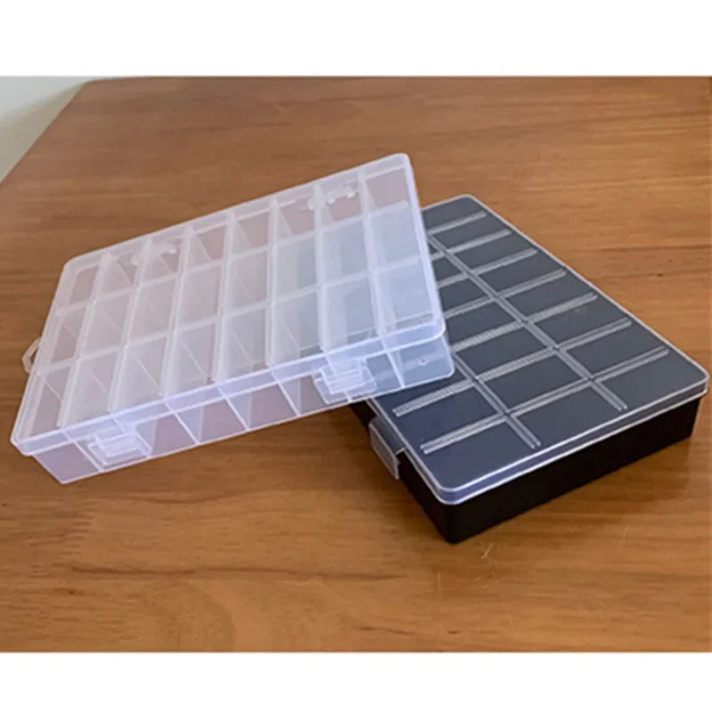 24 Grids Plastic Box Compartment Jewelry Organizer Box Eco-Friendly PP Transparent Jewelry Screw Box DIY Sewing Organizer Tools Zpaxo