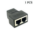 One Two Adapter Ethernet Cable Splitter Rj45 8P8C Version Zpaxo 1 PCS