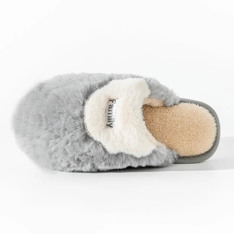 Non-slip Winter Men Slippers Warm Plush Lined Bedroom House Shoes