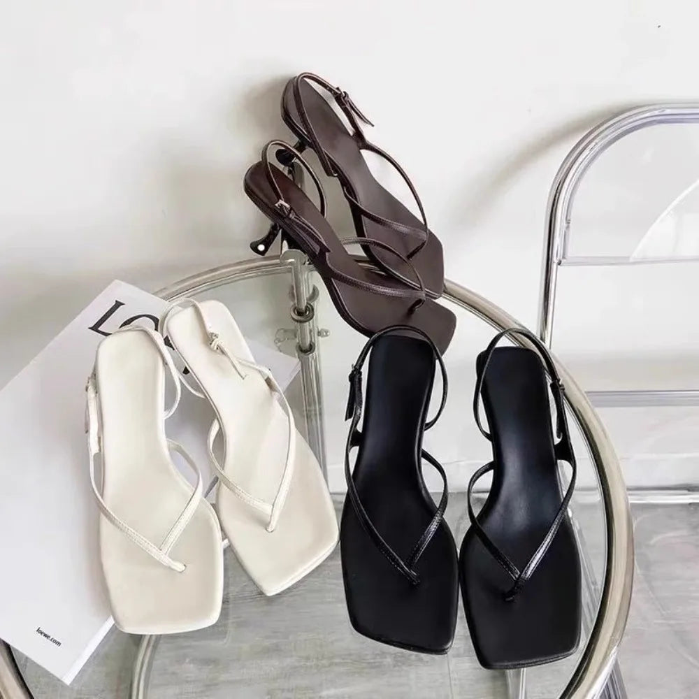 Summer High Heel Women Clip Toe Sandals Fashion Narrow Band Shoes Design Style Party Dress Sandalias Shoes Zpaxo