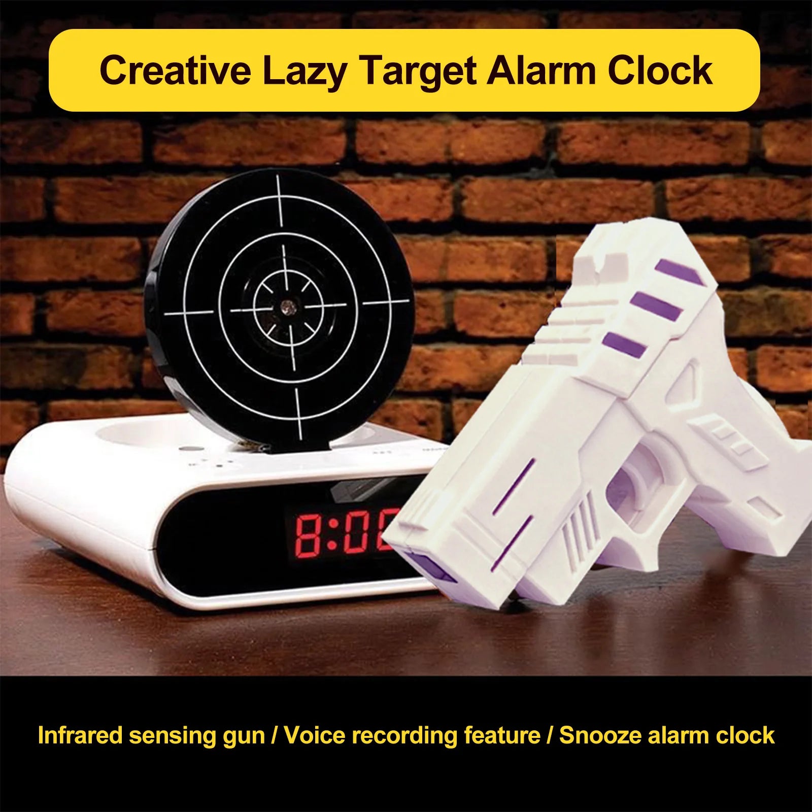 Target Alarm Clock with LED Display Personalized Wake Shot Alarm Clock Ringtones Customization for Heavy Sleepers Novelty Girls Zpaxo