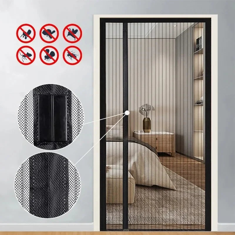 Anti-Mosquito Net Summer Automatic Closing Magnetic Mosquito Net Invisible Door Mesh Anti Bug Fly Partition Curtain Magic Mesh Zpaxo