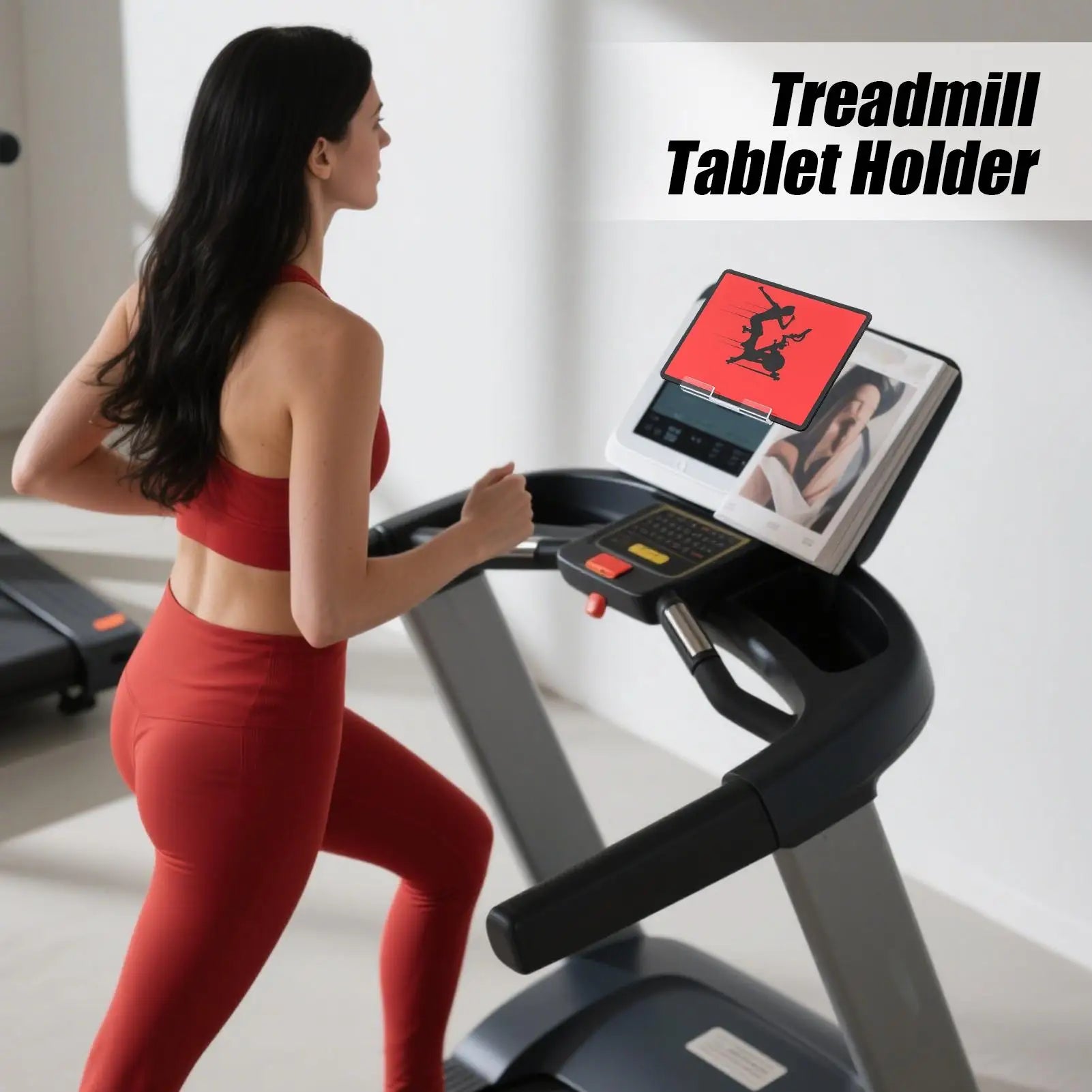 Book Holder Treadmill Clear Acrylic Exercise Bike Phone Stand Home