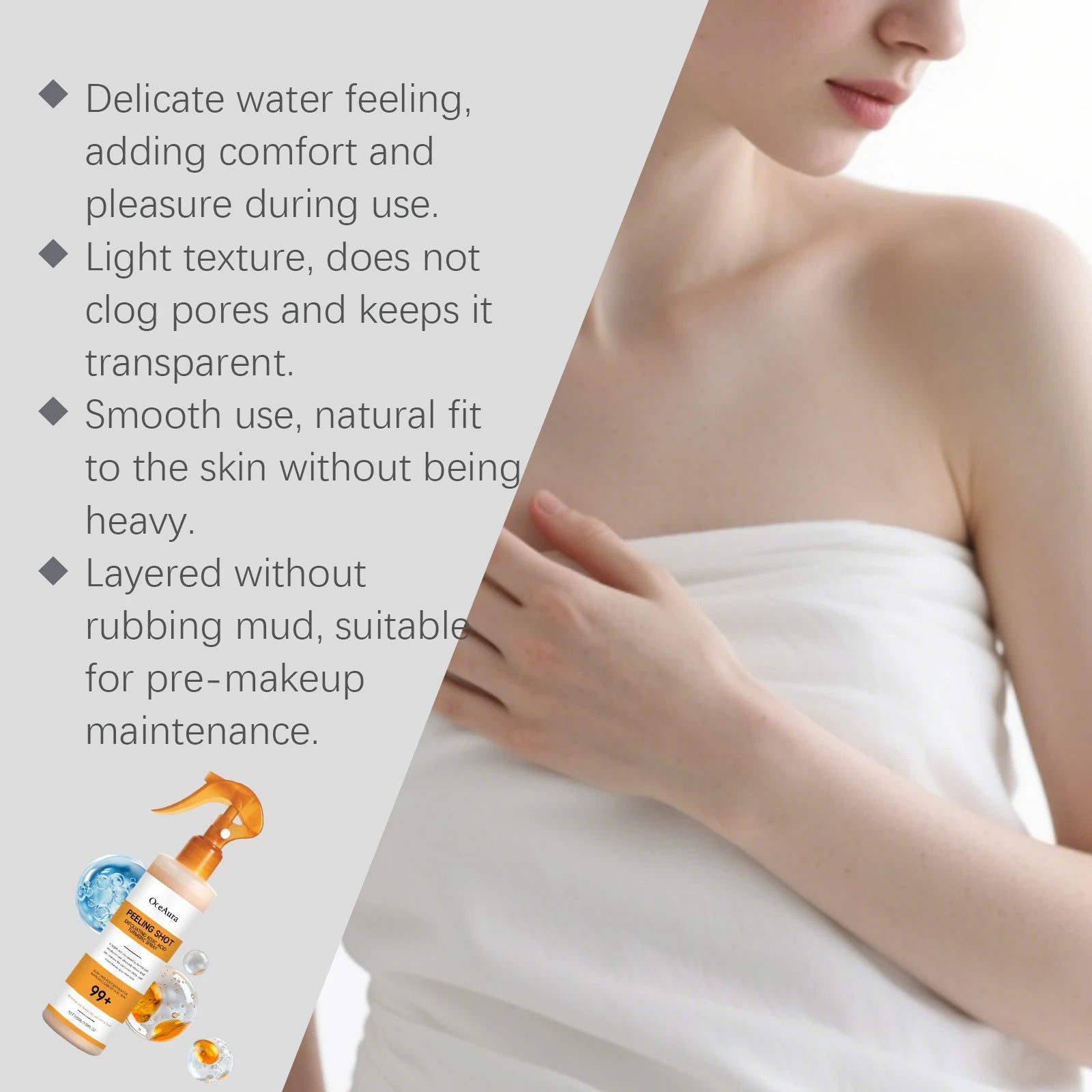 Kojic Acid & Turmeric Body Exfoliating Spray Brightening Dark Spots & Smoothing Rough Skin Gentle Chemical Peel for Back Chest Zpaxo