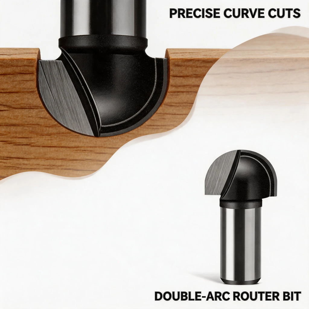 Double Arc Round Bottom Wood Router Bit – 1/2" Shank