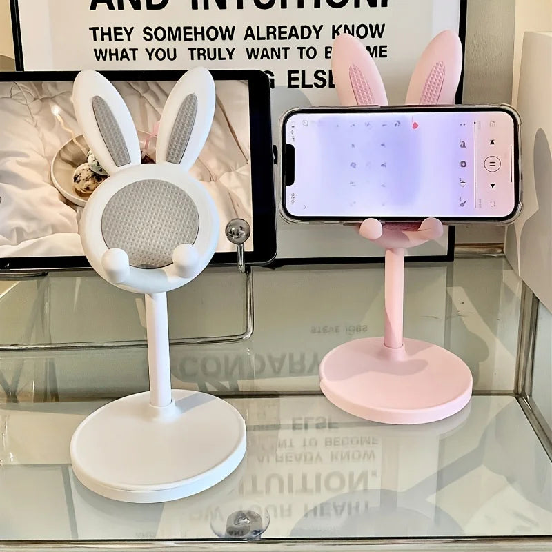 Adjustable Cartoon Bunny Ear Phone Stand Cute Rabbit Universal Tablet
