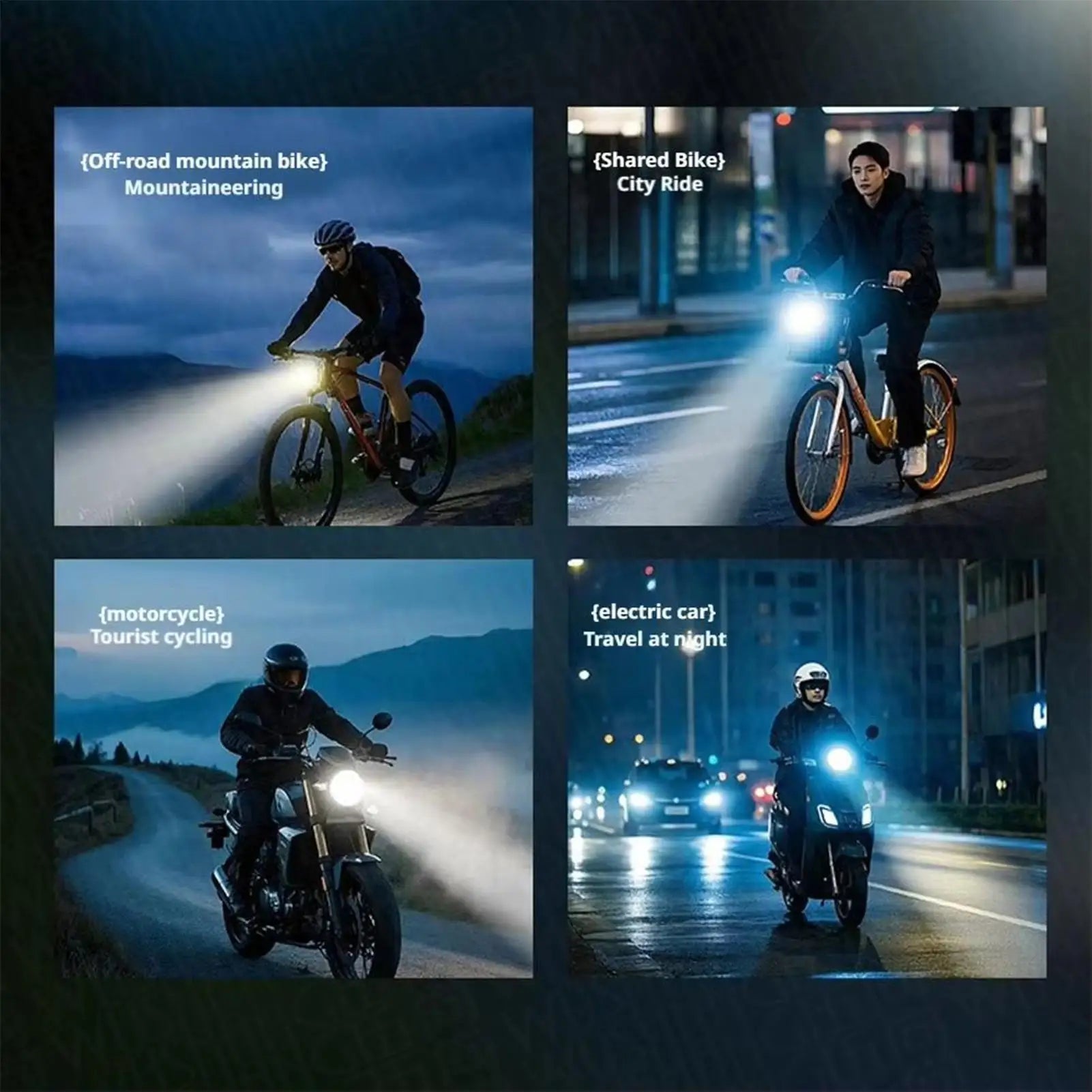 Bike Light USB Rechargeable Front Bicycle Lights Waterproof Bright