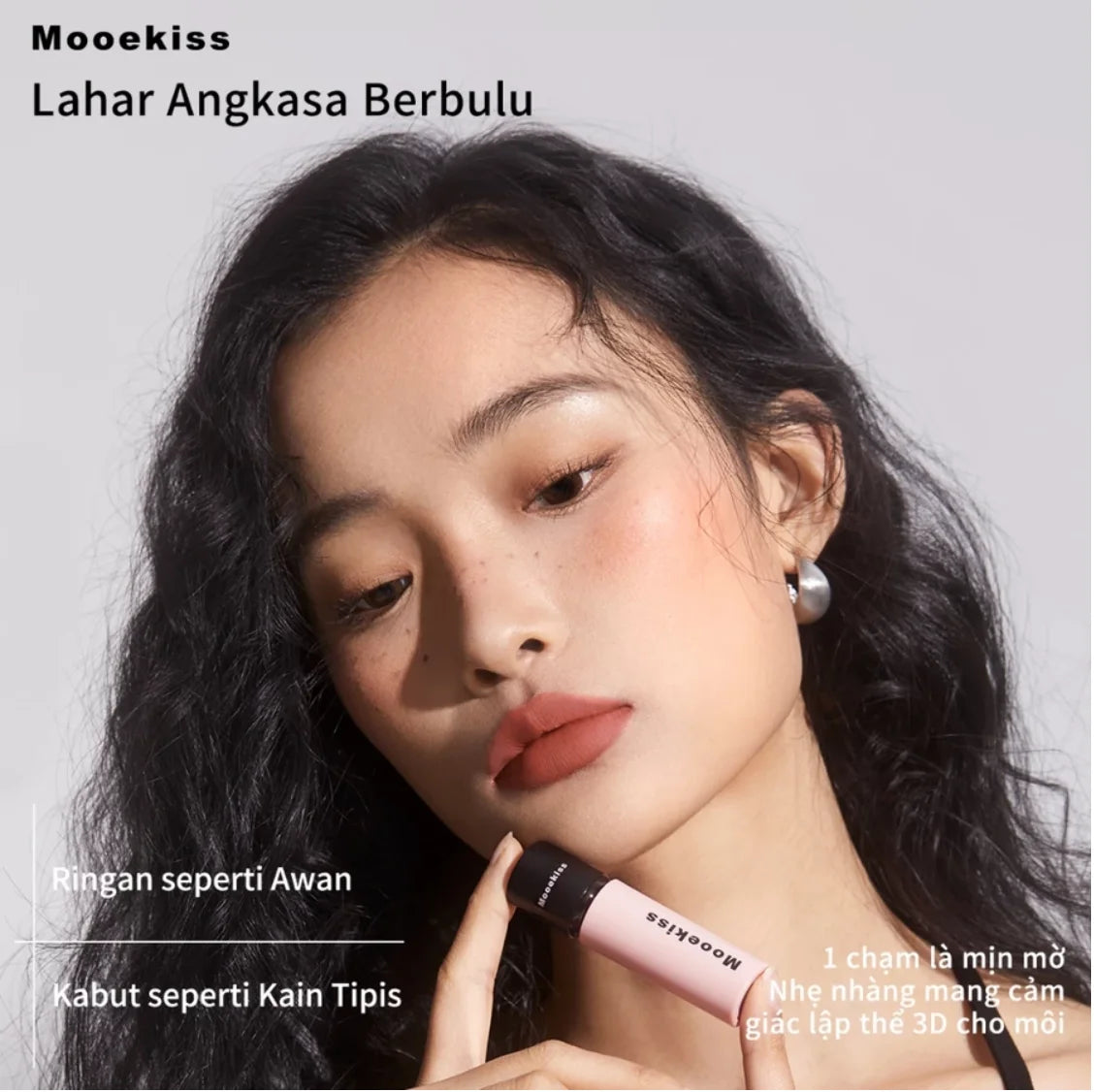 Mooekiss Matte Lipstick Smooth Long Lasting Multi-use Lips Cheeks Zpaxo