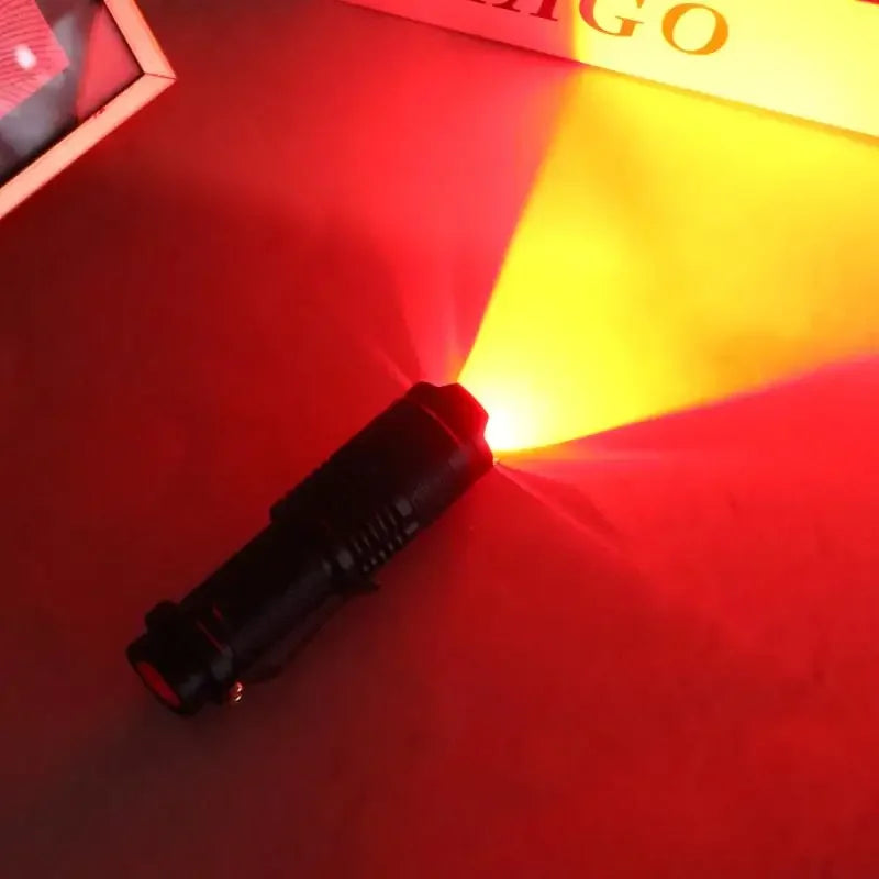 1Pcs EDC Torch Lamp Lantern LED Red Beam Light Flashlight Against Deteriorating Eyesight Powerful Tactical Hunting Flashlight Zpaxo