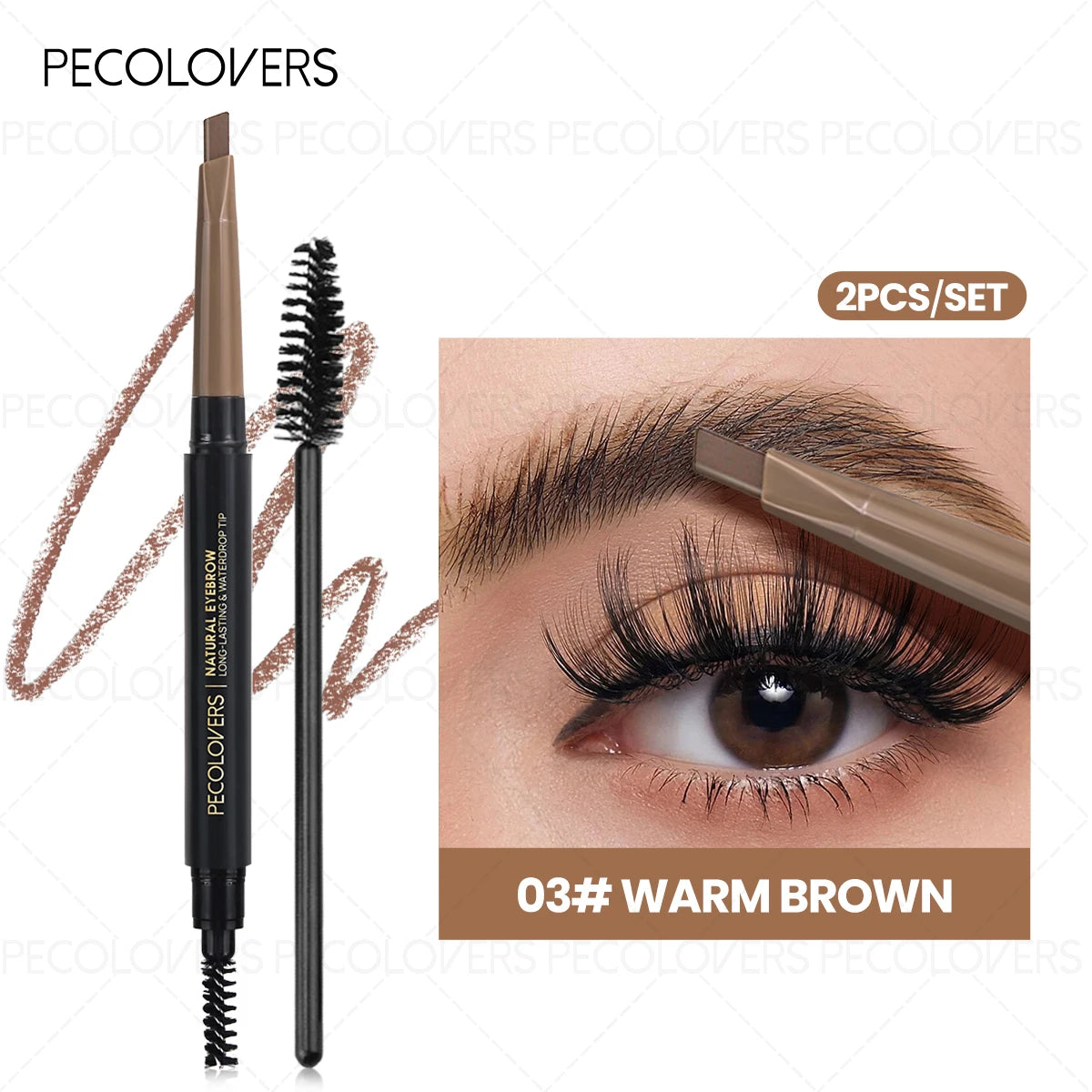 1PCS Waterproof Eyebrow Pencil with Eyebrow Brush, Accurate Makeup Application, Anti-smearing, Natural and Wild Eyebrows Zpaxo 03