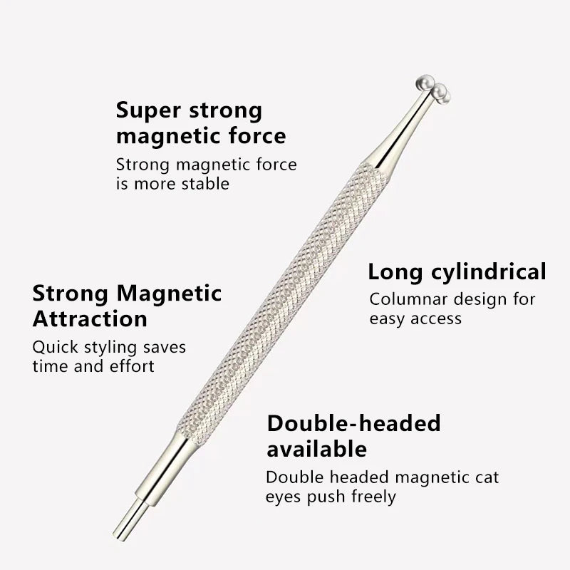 2IN1 Double-headed Lollipop Vortex Cat Eye Nail Magnetic Pen Flower Petal Nail Art Magnet for Cat Eye Magnetic Gel Nail Polish Zpaxo