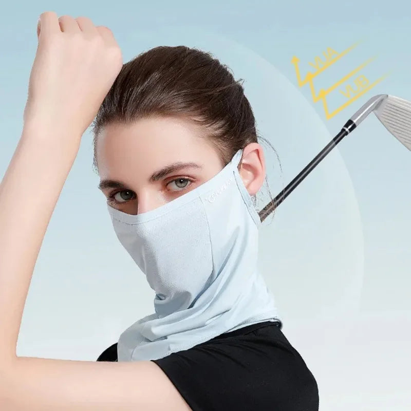 Ice Silk UV Balaclava Face Mask – UPF 50+ Neck Gaiter Scarf