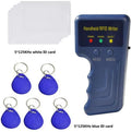 Handheld 125khz RFID Reader Writer,AWID and HID Copier with 5 T5577 Keyfobs & 5 White Cards Zpaxo 5 keys 5 cards