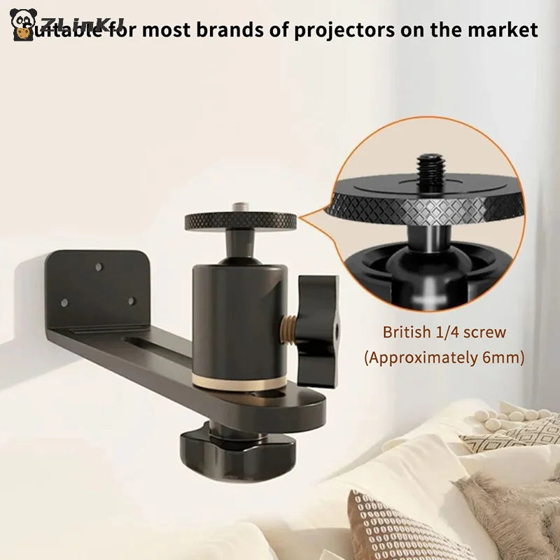 ▶Portable Projector Bracket 360° Rotatable Wall Mount Beamer Holder Universal 1/4 Screw For XGIMI JMGO Dangbei Projector Stand Zpaxo