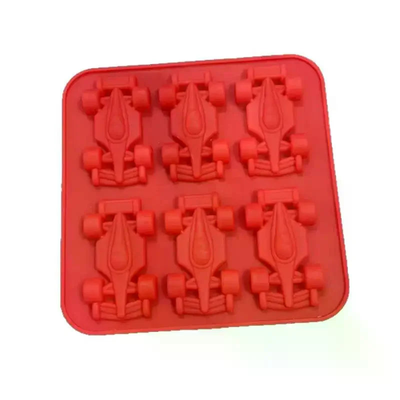 6-Cavity Racing Car Mold Mold, Silicone Racing Car Jelly Mold 3d Race Car Tumbler Tray Baking Tool Zpaxo