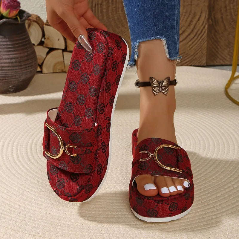 Women's Platform Slippers Trend Slides Women Designer Flat Sandals Zpaxo