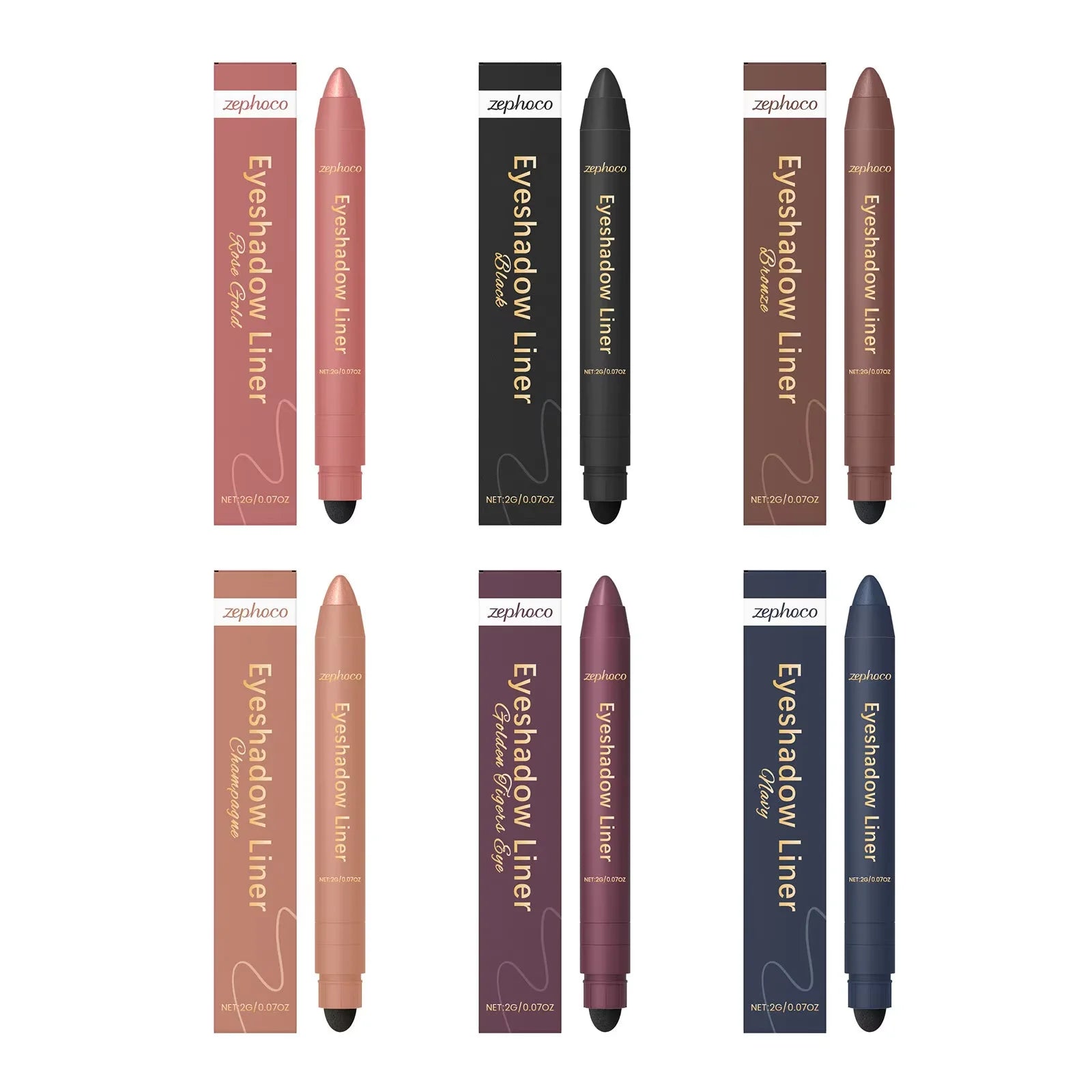 2-in-1 Waterproof Eyeshadow & Eyeliner Pen – Long-Lasting Eyeshadow Liner Pen Zpaxo 6pcs boxed