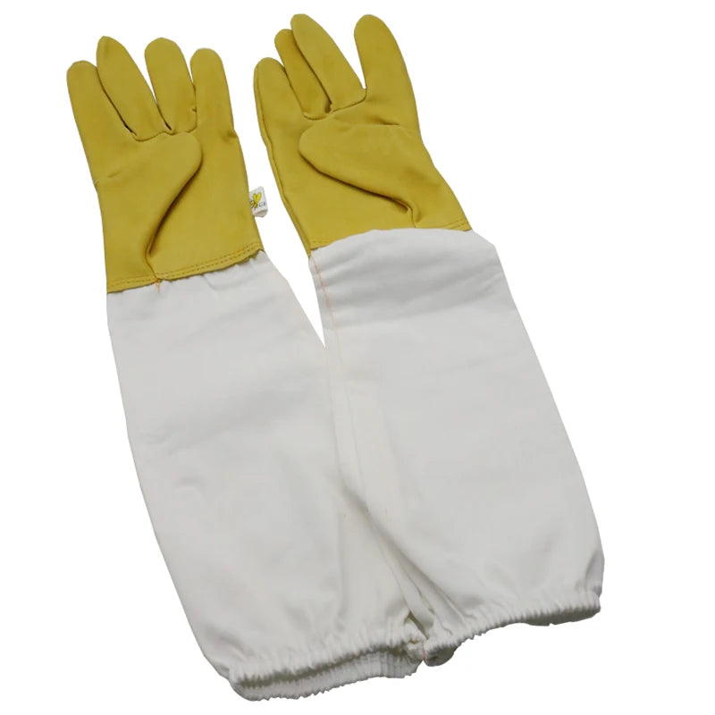 Beekeeping Gloves Sheepskin Anti-bee Anti-sting Professional Zpaxo YELLOW S