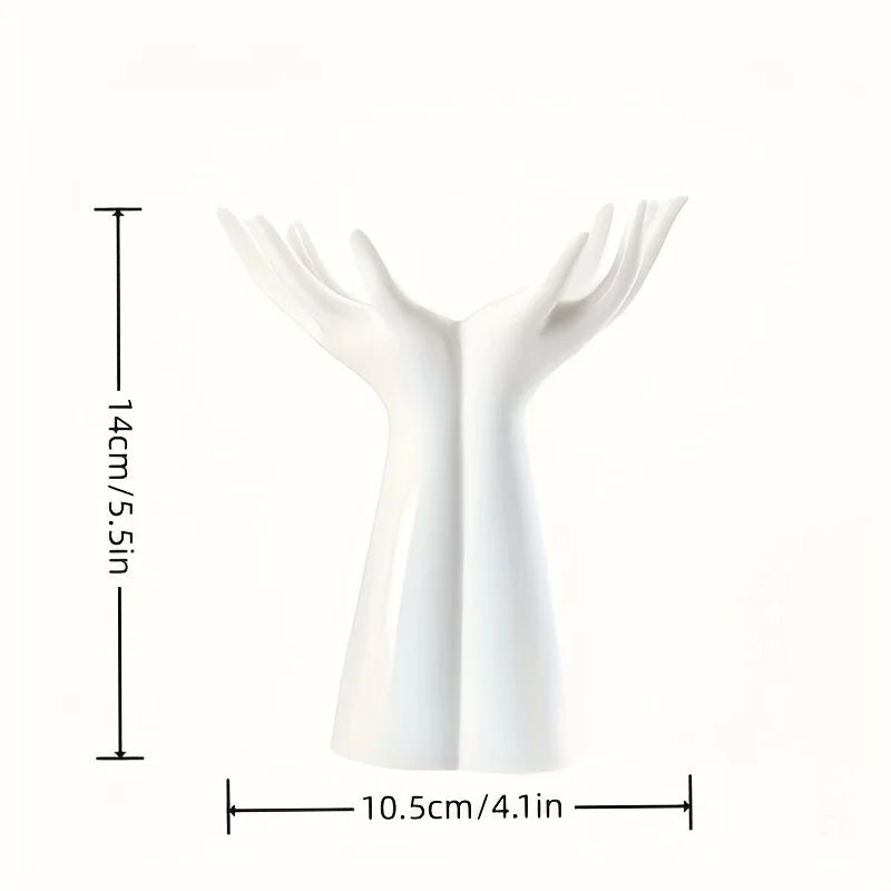 White Ceramic Handmade Vase Exquisite Home Decor Artistic Flower