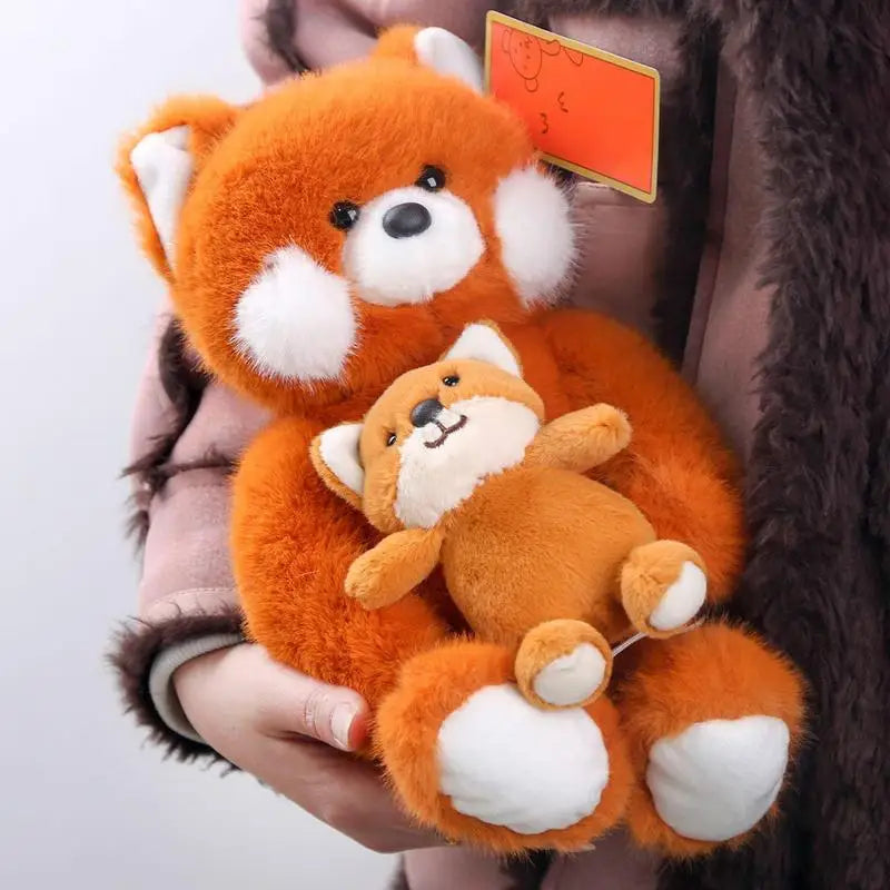 Stuffed Fox Snug Mommy & Babies Family Animal Huggable Soft Cute Plush Simulation Adorable Toy For Wedding Christmas Mother's Da Zpaxo