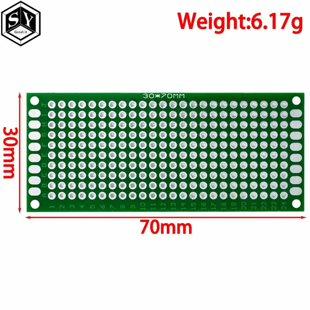 FR4 Double-sided Prototype PCB 3x7cm Universal DIY Circuit Board Green Zpaxo 3x7 PCB