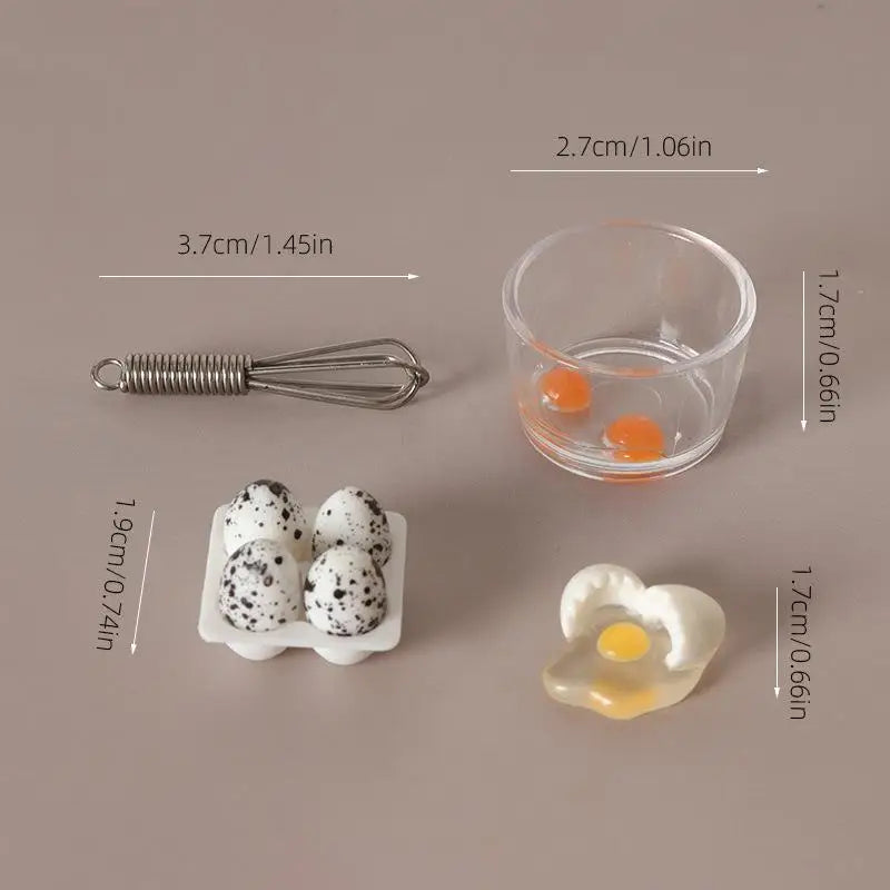 ▶1:12 Dollhouse Mini Egg Frying Pan Kitchenware Model Dollhouse Kitchen Scene Accessories Zpaxo A5 8Pcs