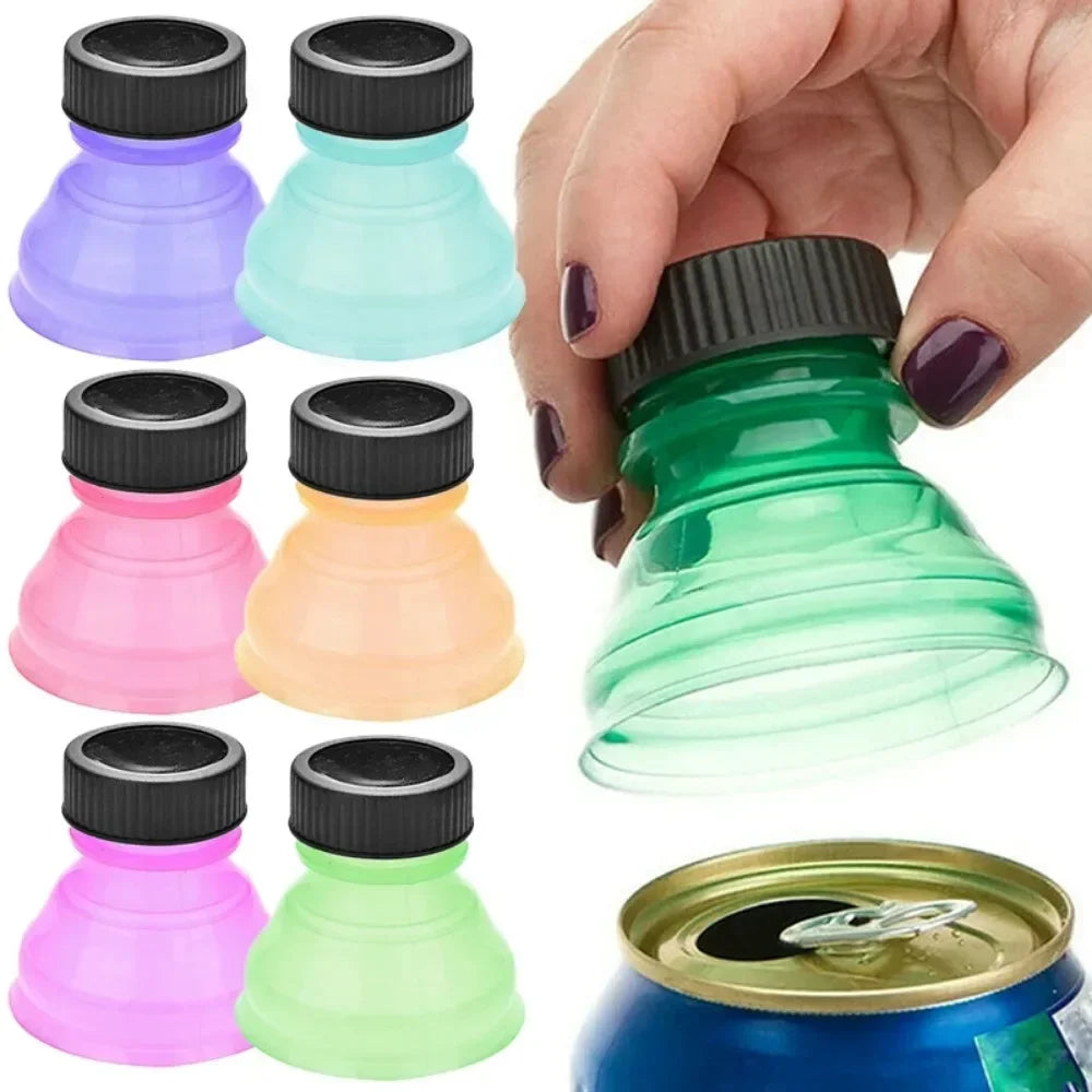 6pcs/set Reusable Plastic Beer Water Dispenser Lid Protector Caps Cover Bottle Top Soda Saver Can Cap Water Bottle Accessories Zpaxo