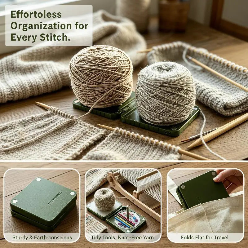 Foldable Portable Double Yarn Winder Holder Spinner Box On-the-go Zpaxo