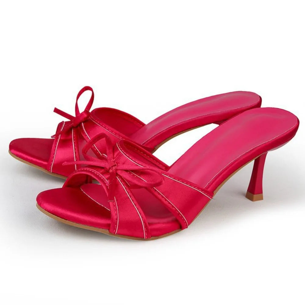 Sexy Pointed Toe Mule High Heels Women Slipper Fashion Mixed Color Slip on Slides Summer Party Stripper Sandal Shoes Zpaxo