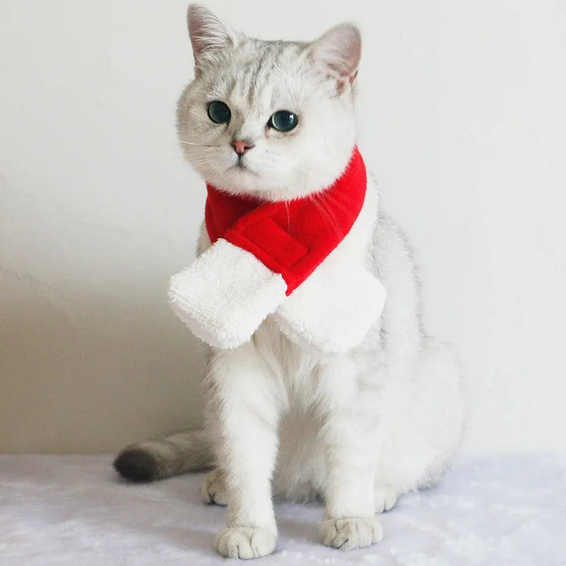 Cute Winter Pet Cloak Dog Cat Christmas Clothes Warm Puppy Santa Red