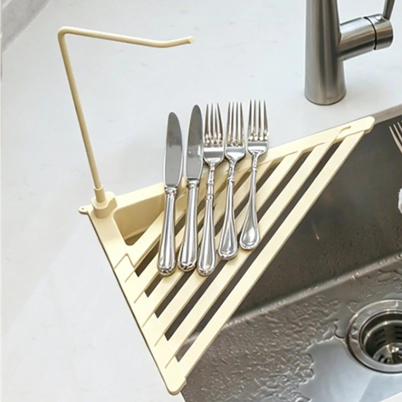 Dish Rack Foldable Metal Triangle Rustproof Stand Drainers Sink