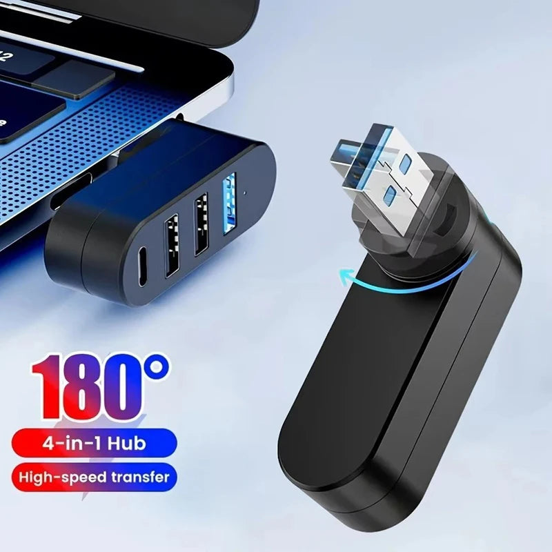 1 USB 3 0 Hub 180 Degree Rotation Port Multi C 2 Splitter Power Zpaxo