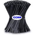 100Pcs Nylon Cable Ties Adjustable Self-locking Ties Straps Uv Resistant Plastic Wire Ties for Home Office Cord Management Zpaxo Black-2.5x100mm 100pcs
