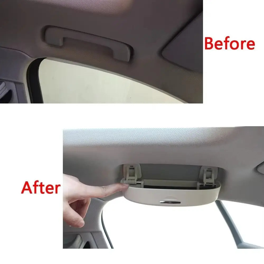 Universal Plastic Car Glasses Case Practical Gray Sunglasses Holder Zpaxo