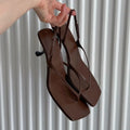 Summer High Heel Women Clip Toe Sandals Fashion Narrow Band Shoes Design Style Party Dress Sandalias Shoes Zpaxo Brown 39