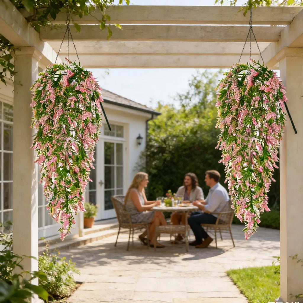 Balcony Faux Flowers 2-Pieces Decorative Hangable Trailing Vines