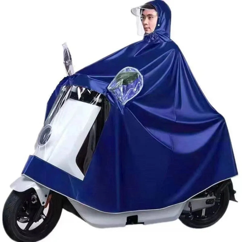 Thickened Material Rain Poncho Extended Wide Brim Oversized Design Waterproof Coat Lengthened Coverage Waterproof Construction Zpaxo