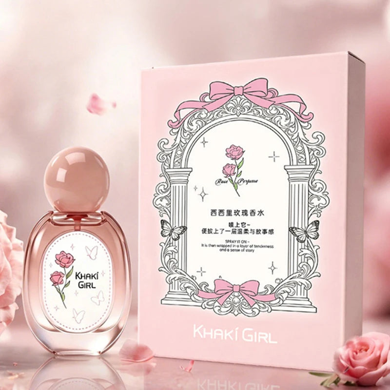 Elegant Rose Perfume Gift Box Set Floral Scent Fresh Fruity Fragrance Eau De Parfum Lasting Aroma Women Student Daily Present Zpaxo