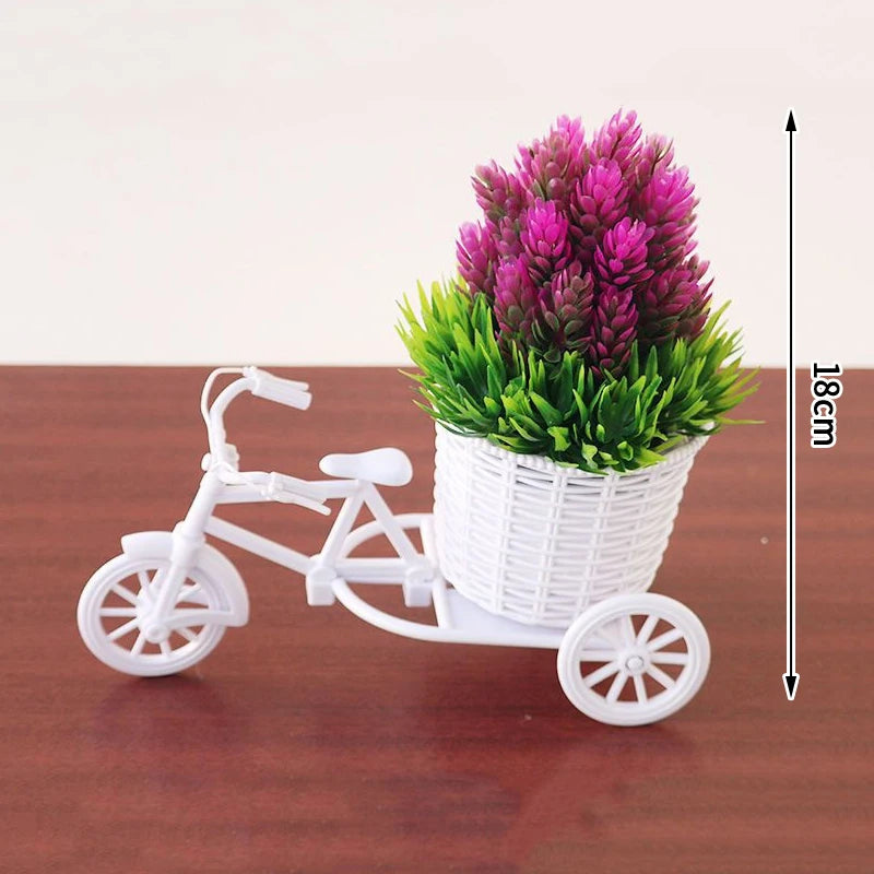 MRattan Flower Basket Vase Tricycle Bicycle Model Home Garden Wedding Zpaxo A20